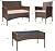 Flamaker Outdoor Furniture Patio Set Cushioned PE Wicker Rattan Chairs with Coffee Table 4 PCS for Garden Poolside Porch Backyard Lawn Balcony Use (Brown&Beige)
