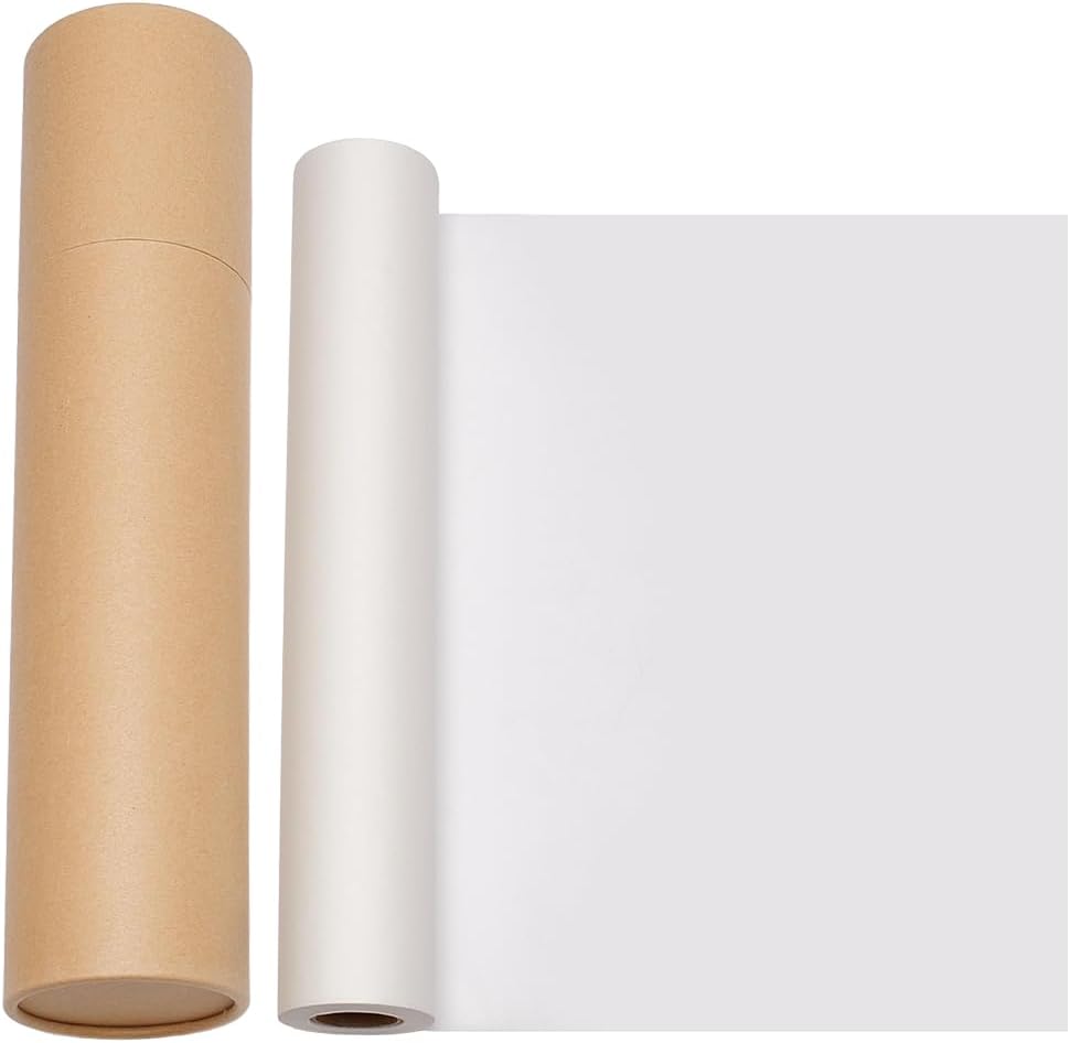INFUNLY Kraft Paper Rolls 25.15yd×12.2Inch Teabag Paper Roll White Wrapping Paper Sheets Wet Strength Tissue Paper for Art Collage Packing Tissue for Painting Collage Origami Printmaking