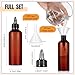 Barydat 12 Pcs Squeeze Bottle Twist Top Applicator Empty Hair Oiling Bottle with Funnels Refillable Plastic Liquid Containers for Liquid Hair Oil Shampoo Lotion (3.4 oz,Amber)
