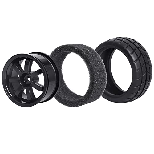 4Pcs Hobbypark 26Mm 1/10 Rc Touring Car Tires & 12Mm Hex Hub Wheel Rims 7 Spoke Foam Inserts For Redcat Racing Hpi Tamiya Hsp Exceed #TOP2