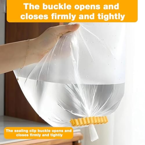 Image of Creative French Fries Snack Sealing Clips with Magnetic Storage Box - Crinkle Design Air-Tight Food Sealer for Kitchen Pouch, Chips, and Dry Fruits - Fridge Magnet Holder (12, Yellow)