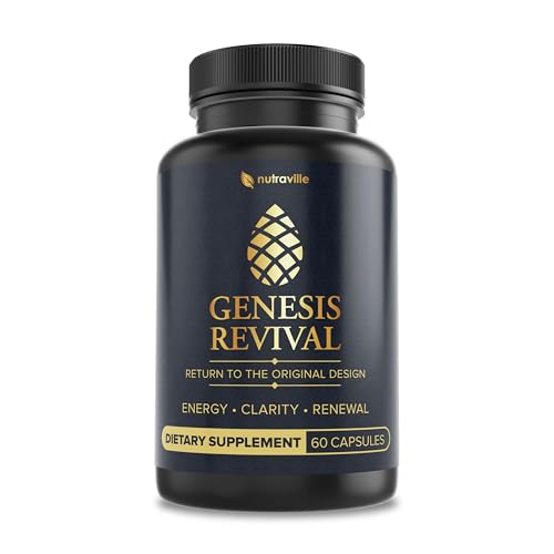 Nutraville Genesis Revival Shilajit Lions Mane & 8 Sacred Botanicals to Nourish the Pineal Gland for Energy Mental Clarity Graceful Aging & a Return to Your Eden State