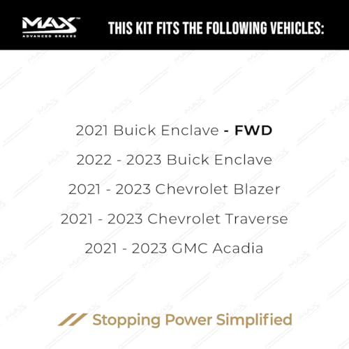 Image of MAX Advanced Brakes - Brake Kit For 2021-2023 Chevrolet Traverse, GMC Acadia, Chevrolet Blazer, Buick Enclave| Carbon Ceramic Brake and Rotor Kit Front and Rear| Cross-Drilled Brake Rotors