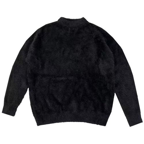 Suéter de punto estilo perezoso con cuello redondo y textura suave 6