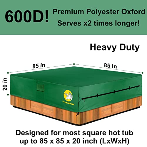 Triceratops Square Hot Tub Cover (85''x 85''x 20''), Outdoor Heavy Duty 600D Oxford Hot Tub Cover Protector, Anti-UV SPA… - Image 3