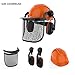 GardenPal Industrial Forestry Safety Helmet and Hearing Protection System, with Mesh Face Protection, Safety Helmet with Ear Muffs, Chainsaw Helmet, Chainsaw Face Shield, (Orange)