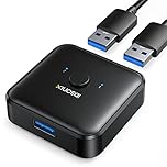 iDsonix USB 3.0 Switch Selector,Bi-Directional USB Switcher 1 in 2 out(2 in 1 out),USB Switch 2 Computers Share 1 Device for Printer,Scanner,Keyboard, with 2pcs A to A 3.3ft Cables