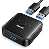iDsonix USB 3.0 Switch 1 in 2 Out(2 in 1 Out) Bi-Directional, USB Switch 2 Computers Share 1 Device for Printer,Scanner,Keyboard, USB Sharing Switch with 2pcs A to A 3.3ft Cables