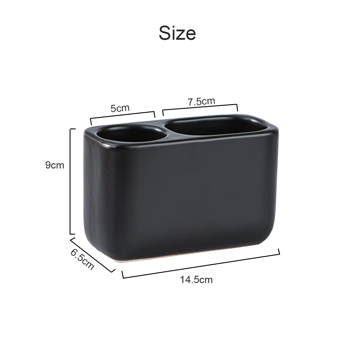Stifteköcher Stifthalter Harz Stift Bleistift Lineal Cup Pinsel Halter Desktop Schreibwaren Make-up Veranstalter, (Schwarz, Weiß) (Color : Black)