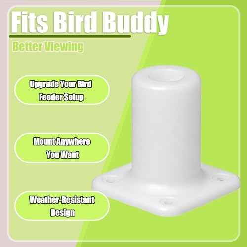 Bird Feeder Pole Mount Bracket Compatible with Bird Buddy Smart Bird Feeder | Fence/Wall/Post Mounting Bracket (White) image 5