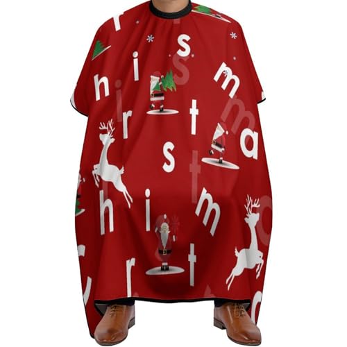 Peignoir de coiffeur séchage rapide cape de salon de coiffure Noël motif élan ajustable