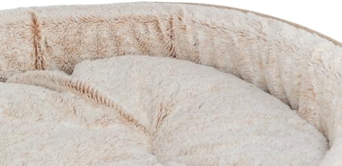 Trixie Cama para Perro Vital Lino, Suave, Ovalada, Almohada ortopédica para Perros en Beige/Crema, 110 x 92 cm, cómoda Cama para Perro con Espuma viscoelástica viscoelástica - 374067 - imagen 4
