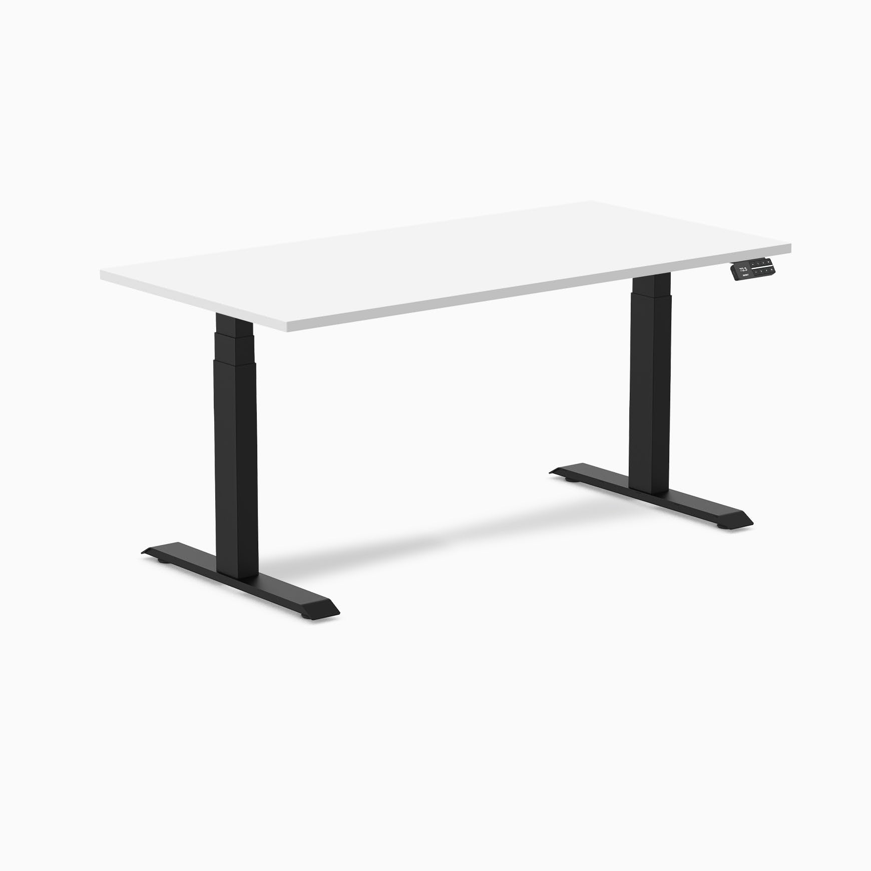 Desky Dual Laminate Sit Stand Desk White 59.1" Matte Black