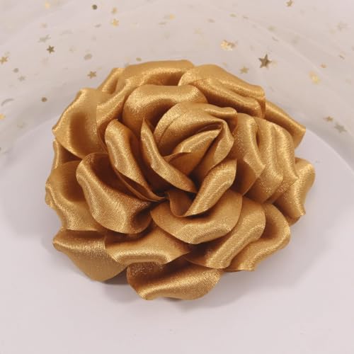 Image of 4.3 inch Red Rose Hair Clip Large Flower Brooches for Women | Charming Flowers Pins for Clothes | Turn Heads with Stylish Rose Hair Clip Flower Brooch Pin for Clothes & Clips for Woman