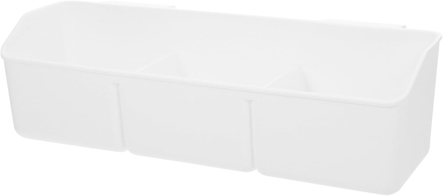 Kitchen Cabinet Door Organizer Hanging Basket 3-compartment over Cabinet Storage Basket White for Garlic Ginger Onion Pantry Storage