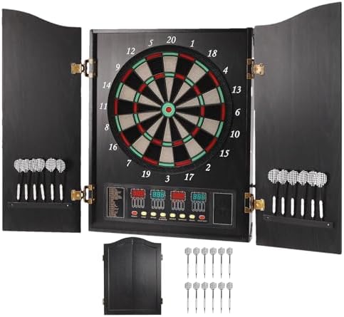 Pro Electronic Dartboard Cabinet Set with LED Digital Scoreboard ...