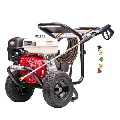 Simpson Cleaning PS60869 PowerShot 4000 PSI Gas Pressure Washer, 3.5 GPM AAA Triplex Pump, Honda GX270 Engine, Includes Spray Gun, Wand, 5 QC Nozzle Tips, 3/8-inch x 50-Foot Monster Hose, 49-State