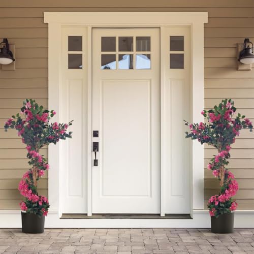 Garveehome 6ft Bougainvillea Artificial Tree, Fake Bougainvillea Tree with Flowers in Plastic Pot Front Porch Plants for Office House Living Room Home Decor Housewarming Gift 185cm