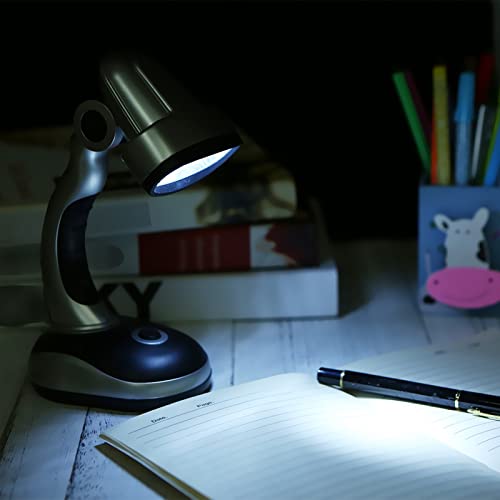 Skfvkab 12 Led Portable Desk Light Table Lamp 3 Aa Batteries Operated Adjustable Angle For Working Students Reading Solar Inflatable Light #TOP4