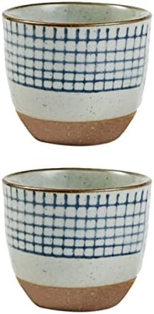 Veemoon 6pcs Ceramic Chinese Mug Serving Coffee Hand Pub Saki Crafted Office Tea Chic Glasses Beer Simple Storage Sake Small Crafts Design Restaurant Tavern Vintage Painted Service Style