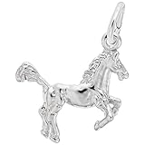 Baxley Jewelry Sterling Silver Leaping Horse - 0.59 in x 0.44 in (14.95 mm x 11.17 mm)