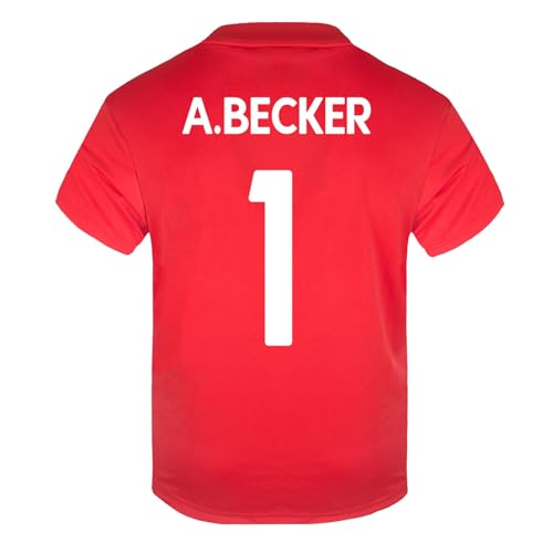 Image of Liverpool FC Boys A.Becker 1 Poly T-Shirt Red White 6-7 Years
