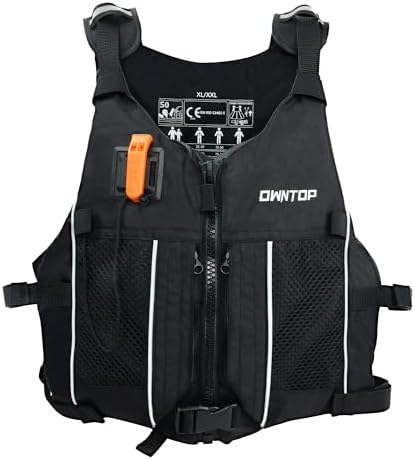 Owntop Schwimmhilfen Erwachsene Jugend mit Trinkrucksack, Pfeife, Mesh Taschen| Verstellbare Auftriebsweste| Leichte Schwimmjacke Unisex für SUP, Kajakfahren, Angeln Alle Wasserspo