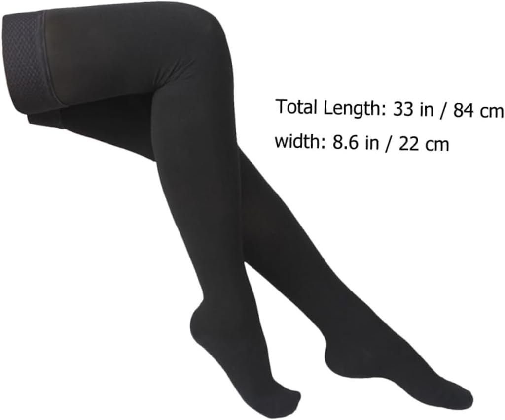 Elastic Knee Stockings Long Stockings for Women Compression Socks Comfortable Anti-slip Black Xxl