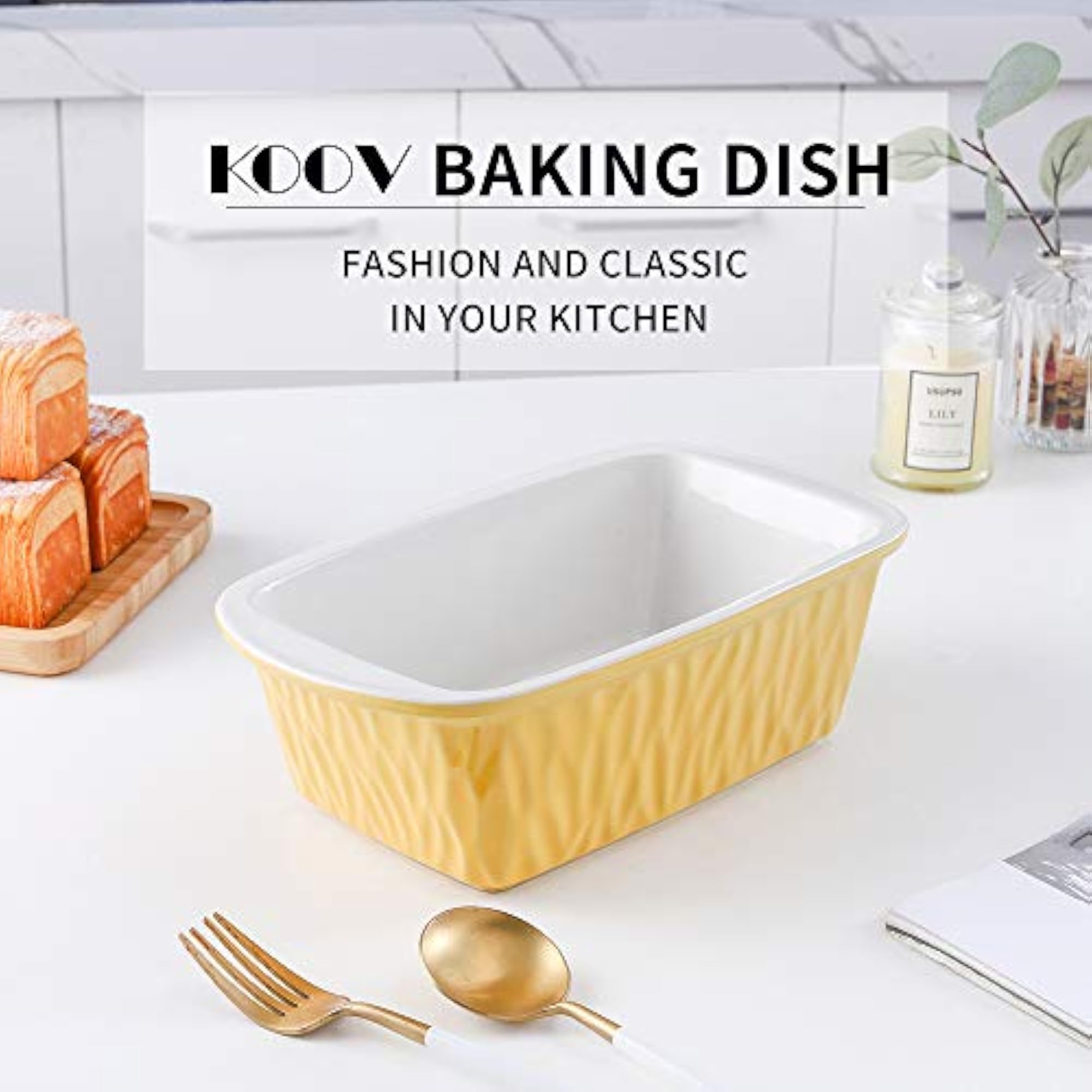 Ceramic Loaf Pan, 9 x 5 Inch Baking Dish