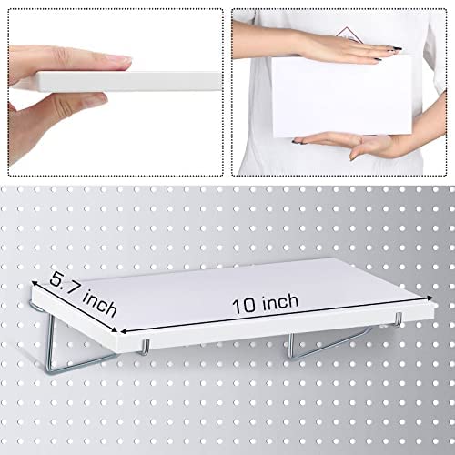 4 Set Large Pegboard Shelf Kit Fiberboard Pegboard Shelves Storage Brackets Stain Resistant Peg Board Organizer Shelves Pegboard Accessories For Wall Storage Home, Garage, Nursery #TOP2