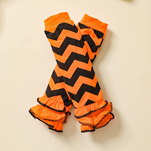 Macacão de manga comprida para bebês Halloween com laço e saia de tule de malha para cabeça, conjunt