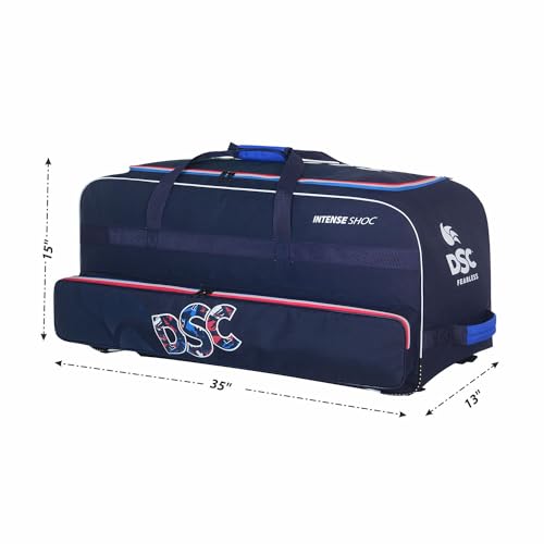 Image of DSC Intense Shoc Cricket Kit Bag with Wheels - Large Capacity Sports Equipment Travel Bag for Players