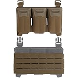 LZAQHMT Tactical Placard Layer Admin Pouch – with Triple Magazine Pouch, Molle Adapter Plate Organizer for Hunting Airsoft Military Accessories(CB)