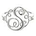 PammyJ Silvertone Initial Bangle Bracelet