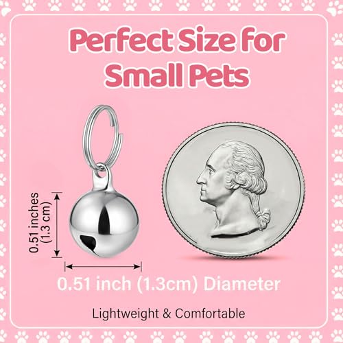 QFGasre 8 Pack Pet Bells for Dog Cat Bells Collar Charm for Puppy Pet Pendant Accessories Anti-Lost Training Bell for Collars Dogs Training Bell Collar for Dogs and Cats DIY Crafts Decorations Silver - Thumbnail 2