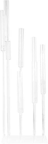 Miniatura 7 de Efavormart - Candelabro de acrílico transparente con 9 brazos, soporte para velas con base cuadrada, 4 pies de alto