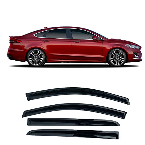 Puermto 94714 Sunproof Waterproof Side Window Wind Deflector, 4Pcs Protective Replacements Rain Guards Set, Window Visor Fit For Ford Fusion 2013 2014 2015 2016 2017 2018 2019 2020 #TOP4