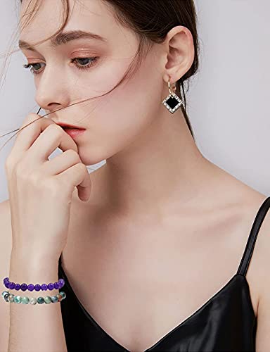 Casdan 12Pcs 8Mm Gorgeous Semi-Precious Gemstones Round Beads Energy Power Crystal Reiki Healing Elastic Stretch Bracelet For Women Men Gifts #TOP1