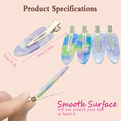 Pufandor 4Pcs No Crease Hair Clip 2.4In Hair Clips For Makeup, No Bend Hair Clips For Women Make Up, Flat Hair Clips For Lady Girls, Suitable For Beauty, Skin Care And Face Washing #TOP1