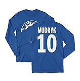 Mudryk 10 London Tribute - Soccer Jersey-Style Long Sleeve T-Shirt (Royal, Small)