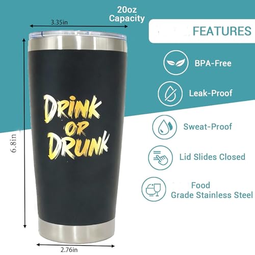 HJOCMLE Travel Coffee Tumbler 20OZ Stainless Steel Tumbler with Magnetic Slider Lid Funny“Drink”Travel Mug Insulated Cup as Men Birthday Gifts for Outdoor&Indoor - image 6