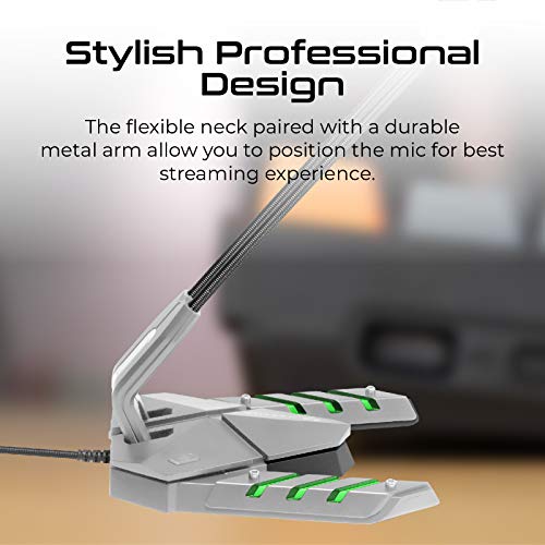 Image of Vertux Streamer-3 High Intensity Anti-Vibration Microphone- Grey | Portable with Mute Button | 360 Degree Rotatable | Microphone with Adjustable Mic | Omni-Directional - USB