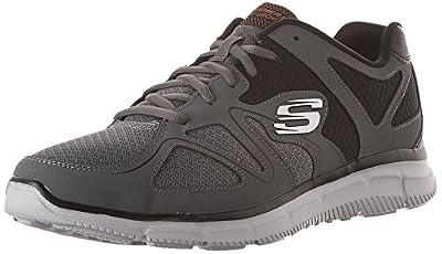 Skechers Satisfaction des hommes Flash Point Trainer, Charcoal / Orange