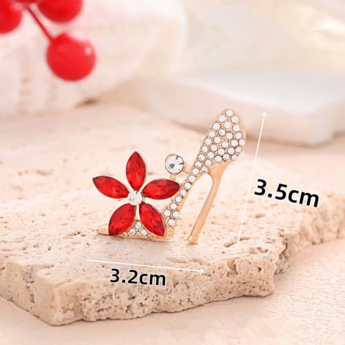 Image of Crystal High Heels Shoes Brooch Pins Jewelry Gift For Women Men