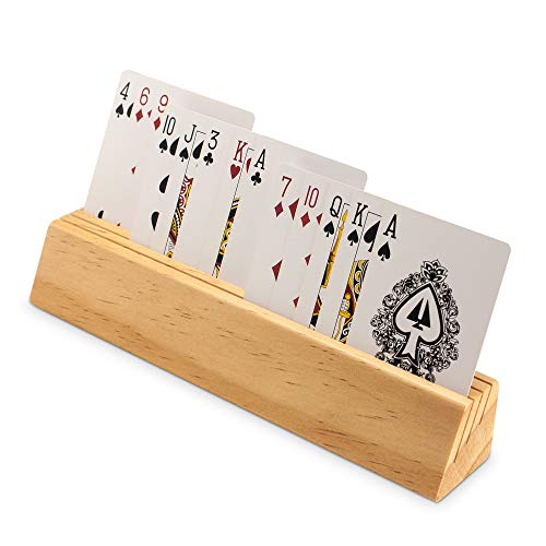 Sterling Games Solid Wooden 9" Playing Cards Holder Set Of 4 #TOP3