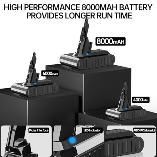 8000mAh V7 Akku, Ersatzakku für Dyson V7 SV11 Animal Tigger Motorhead Absolute Pro Fluffy Mattress Staubsauger Battery