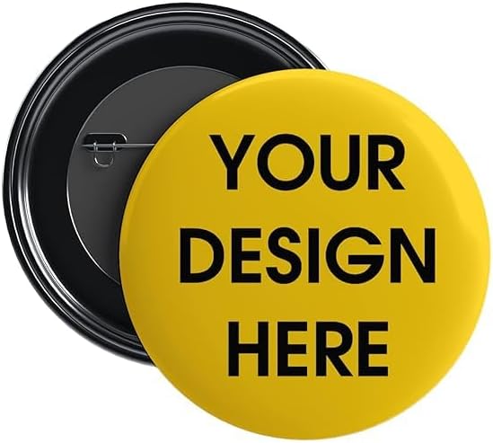 - Custom Photo Design Logo Text Printed Pin Badge, Personalized Button Badge for Events Parties, Glossy Finish Water Resistant with Stainless Steel Pin, 58mm