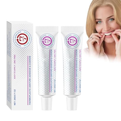 Adheza Dental Adhesive, Adheza Denture Fixative, Strong Hold Denture Adhesive Cream (2pcs)