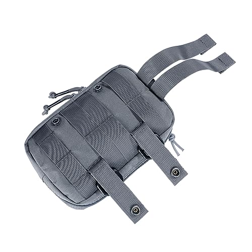 Bolsa táctica militar con correa de hombro acolchada y paneles Molle grises 7