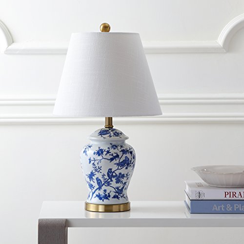 JONATHAN Y 22" Blue/White Ceramic Table Lamp, French Country Chinoiserie Ginger Jar LED Bedside Lamp for Living Room Bedroom, White Linen Shade, JYL3005A by JONATHAN Y - Image 9